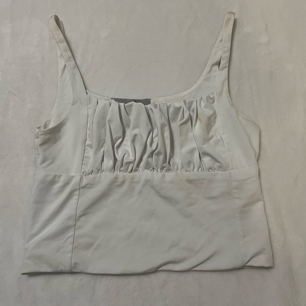 White Sleeveless Crop Top